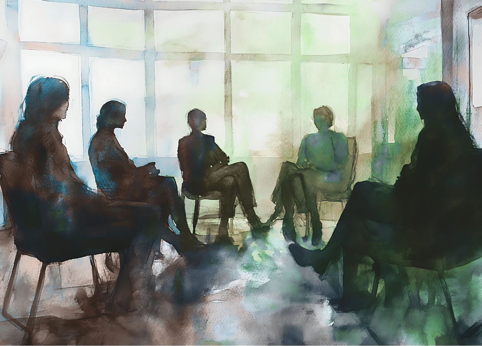 seance mediation webp illustration des membres d'une famille en séance de médiation familiale